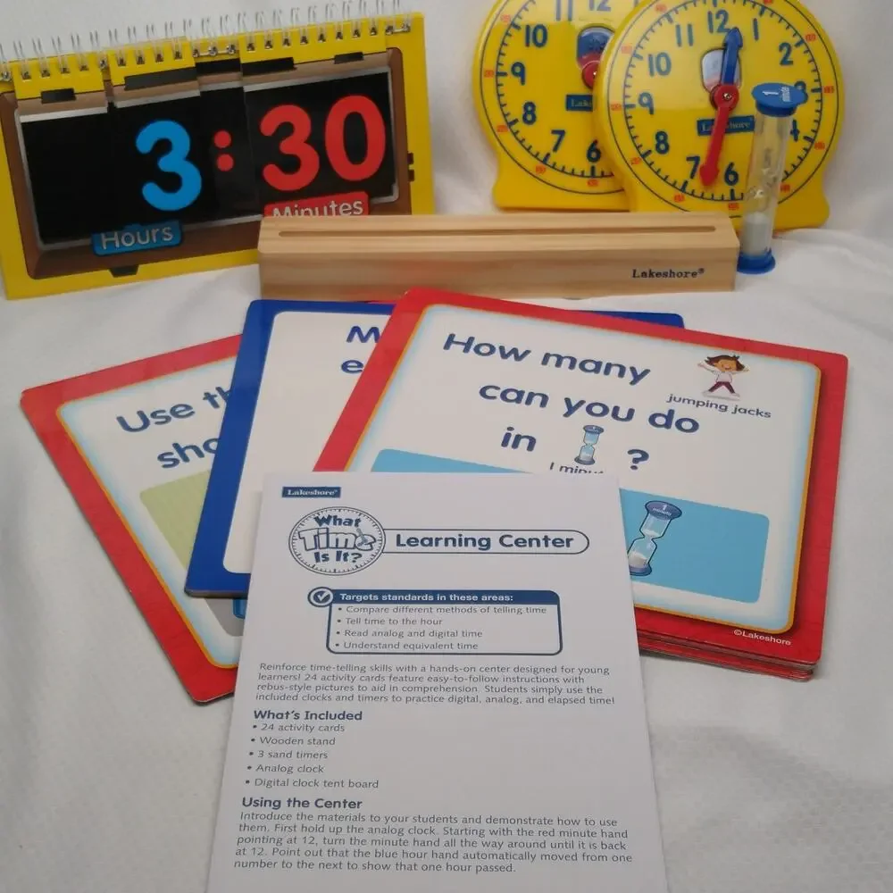 Lakeshore Learning What Time Is It Center Educational Clock Game LL414 Ages 6+